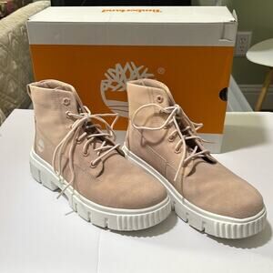 Timberland Women’s Greyfield Suede Boots Light Pink Size 10 Excellent Condition